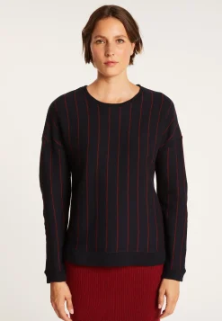 Montagut Pulls-Pull rayures tennis en laine et coton - Eternel 05-Bleu marine