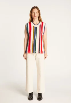 Montagut Pulls-Pull sans manches rayures bayadères - Rosabelle 86-Multicolore