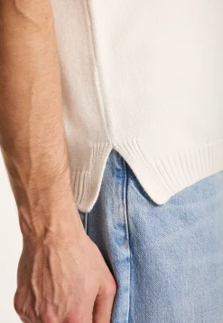 Montagut Pulls-Pull unisexe sans manches en coton bio - Isodor 82-Ecru
