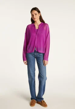 Montagut Pulls-Pull zippé en fil lumière - Denyze 16-Violet clair