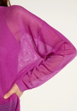 Montagut Pulls-Pull zippé en fil lumière - Denyze 16-Violet clair