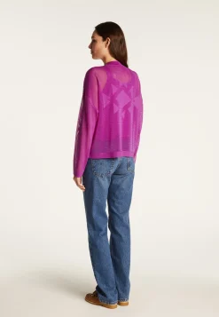 Montagut Pulls-Pull zippé en fil lumière - Denyze 16-Violet clair