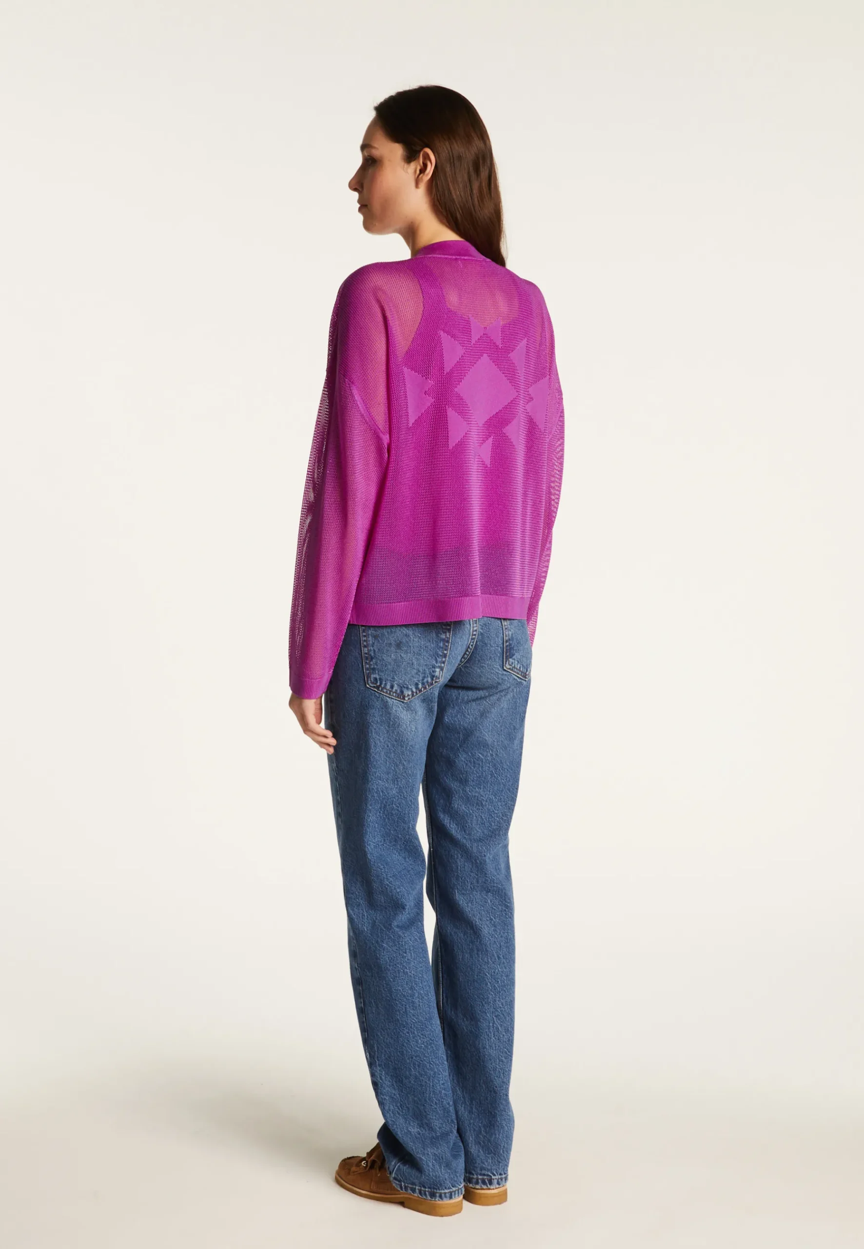 Montagut Pulls-Pull zippé en fil lumière - Denyze 16-Violet clair