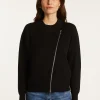 Montagut Pulls-Pull zippé en laine mélangée - Freya 01-Noir
