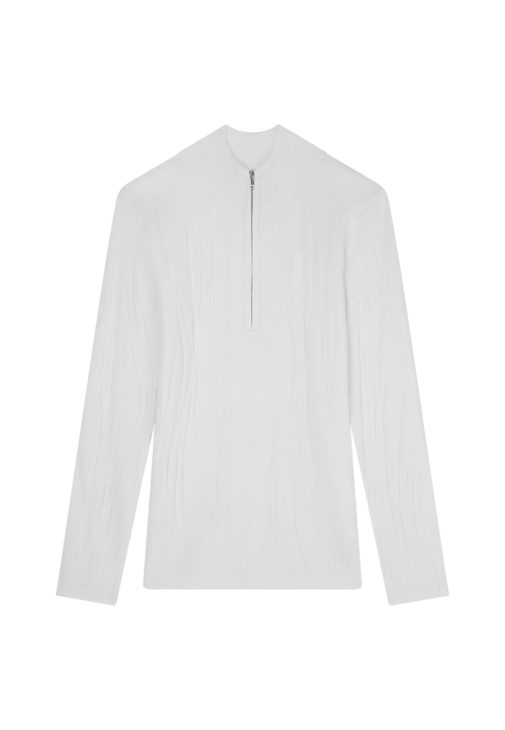 Montagut Pulls-Pull zippé en laine mélangée - Cacilda 82-Ecru