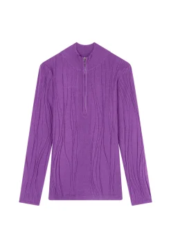 Montagut Pulls-Pull zippé en laine mélangée - Cacilda 17-Violet