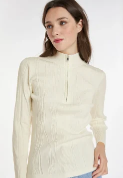 Montagut Pulls-Pull zippé en laine mélangée - Cacilda 82-Ecru