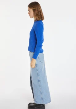 Montagut Pulls-Pull zippé en laine mélangée - Cacilda 48-Bleu roi