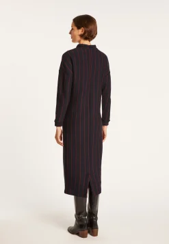 Montagut Jupes Et Robes-Robe à rayures tennis en maille - Edelweiss 05-Bleu marine