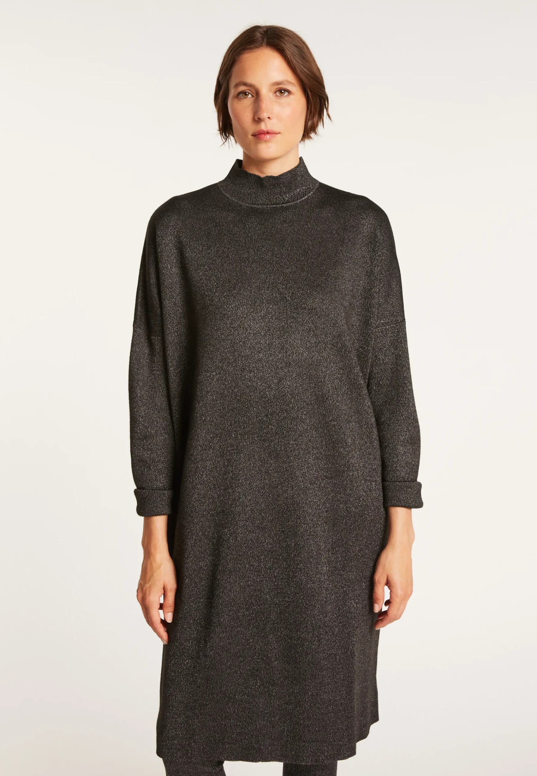 Montagut Jupes Et Robes-Robe ample avec col montant - Grazia 01-Noir