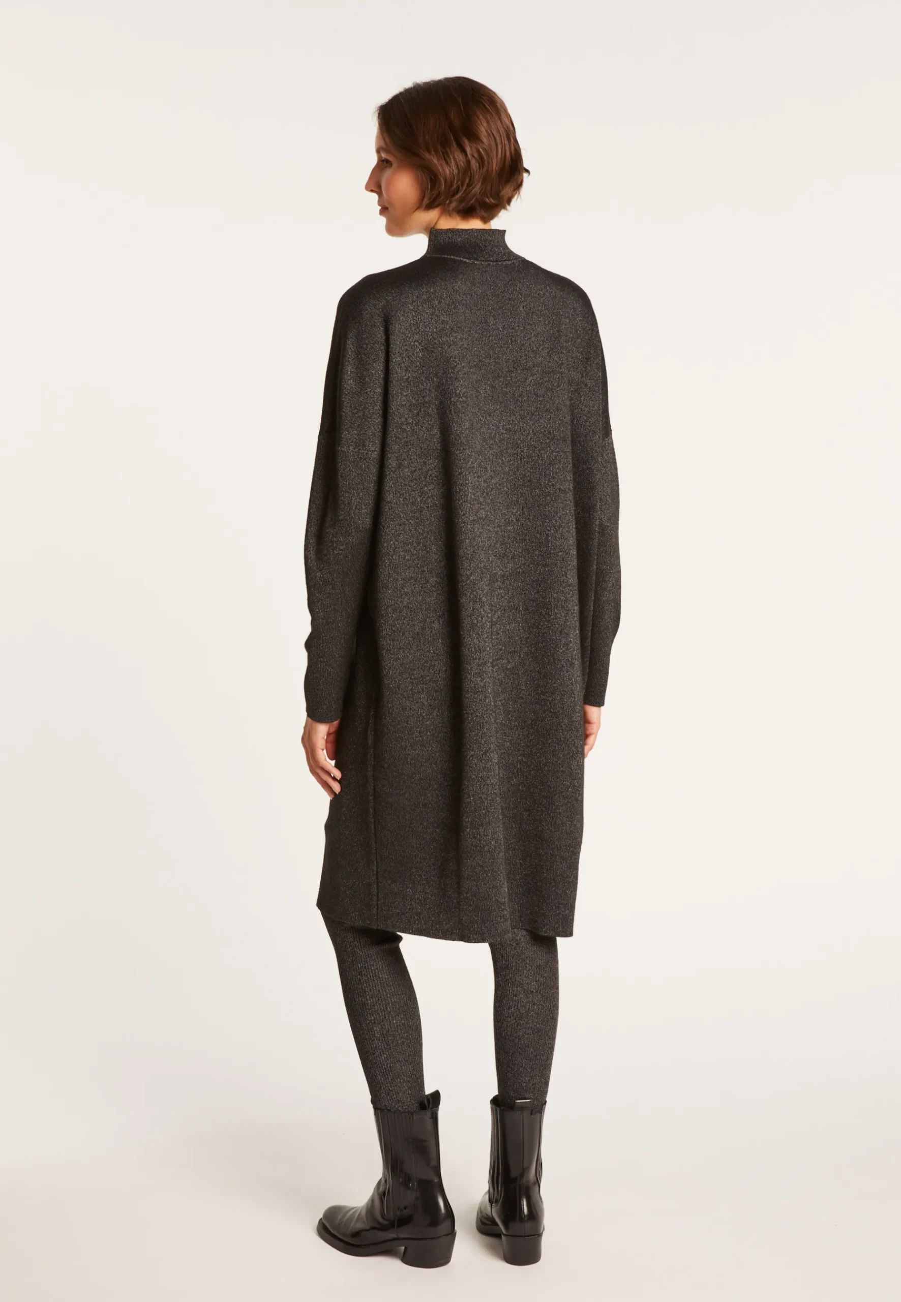 Montagut Jupes Et Robes-Robe ample avec col montant - Grazia 01-Noir