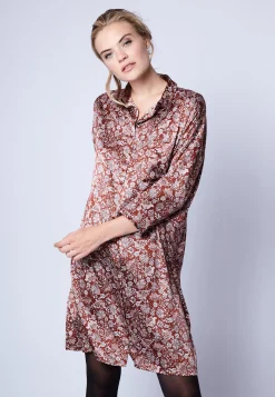 Montagut Jupes Et Robes-Robe chemise en soie Maison x Maison Martin Morel - Gaspar 15-Orange