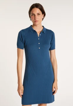 Montagut Jupes Et Robes-Robe col polo en coton - Jacee 03-Bleu foncé