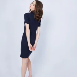 Montagut Jupes Et Robes-Robe col polo en coton - Jacee 05-Bleu marine