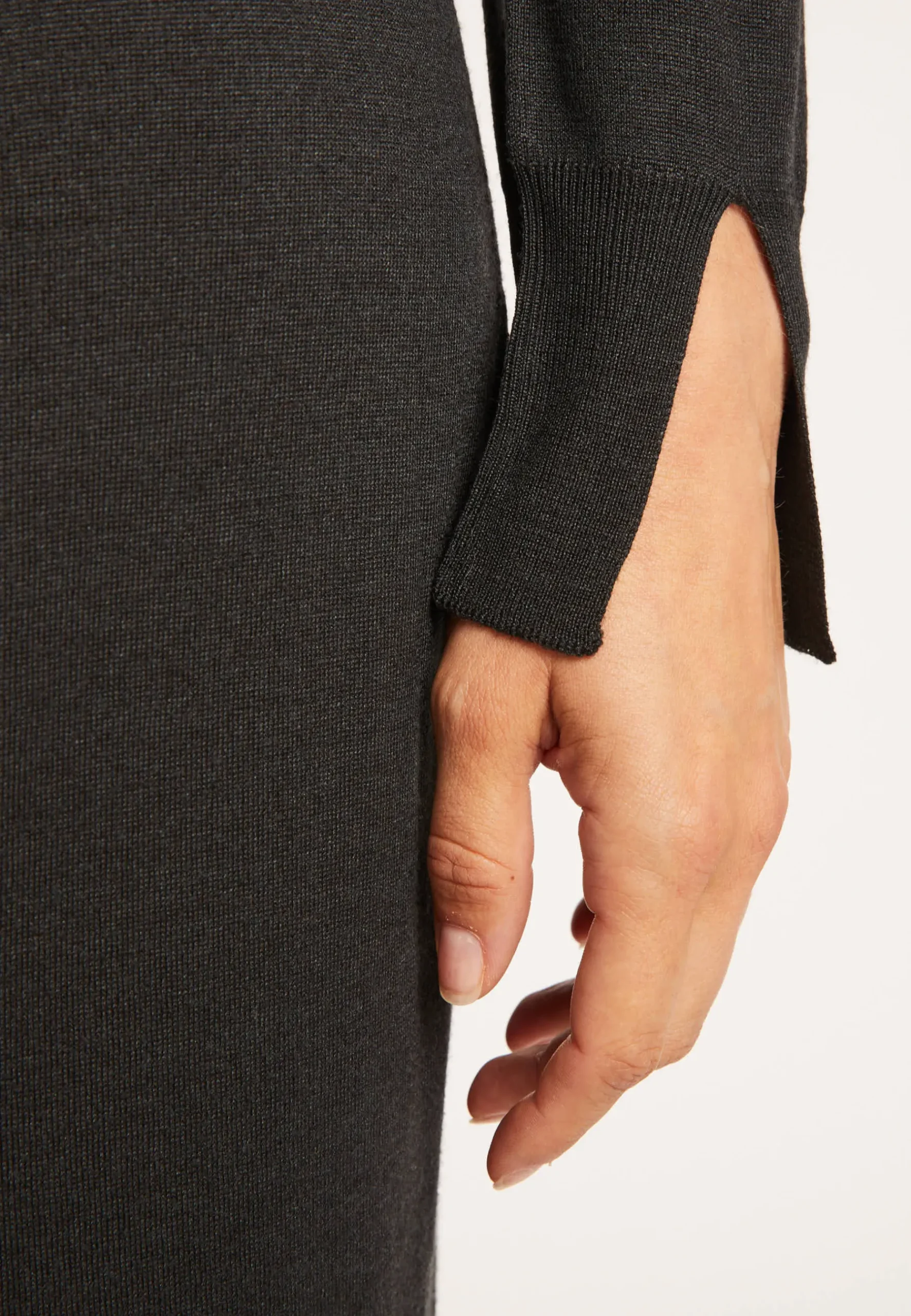 Montagut Jupes Et Robes-Robe en laine et soie fente dos - Epopée 10-Gris foncé