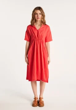 Montagut Jupes Et Robes-Robe en Lin - Danae 52-Rouge