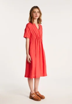 Montagut Jupes Et Robes-Robe en Lin - Danae 52-Rouge