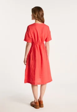 Montagut Jupes Et Robes-Robe en Lin - Danae 52-Rouge