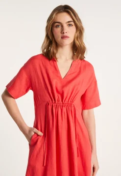 Montagut Jupes Et Robes-Robe en Lin - Danae 52-Rouge