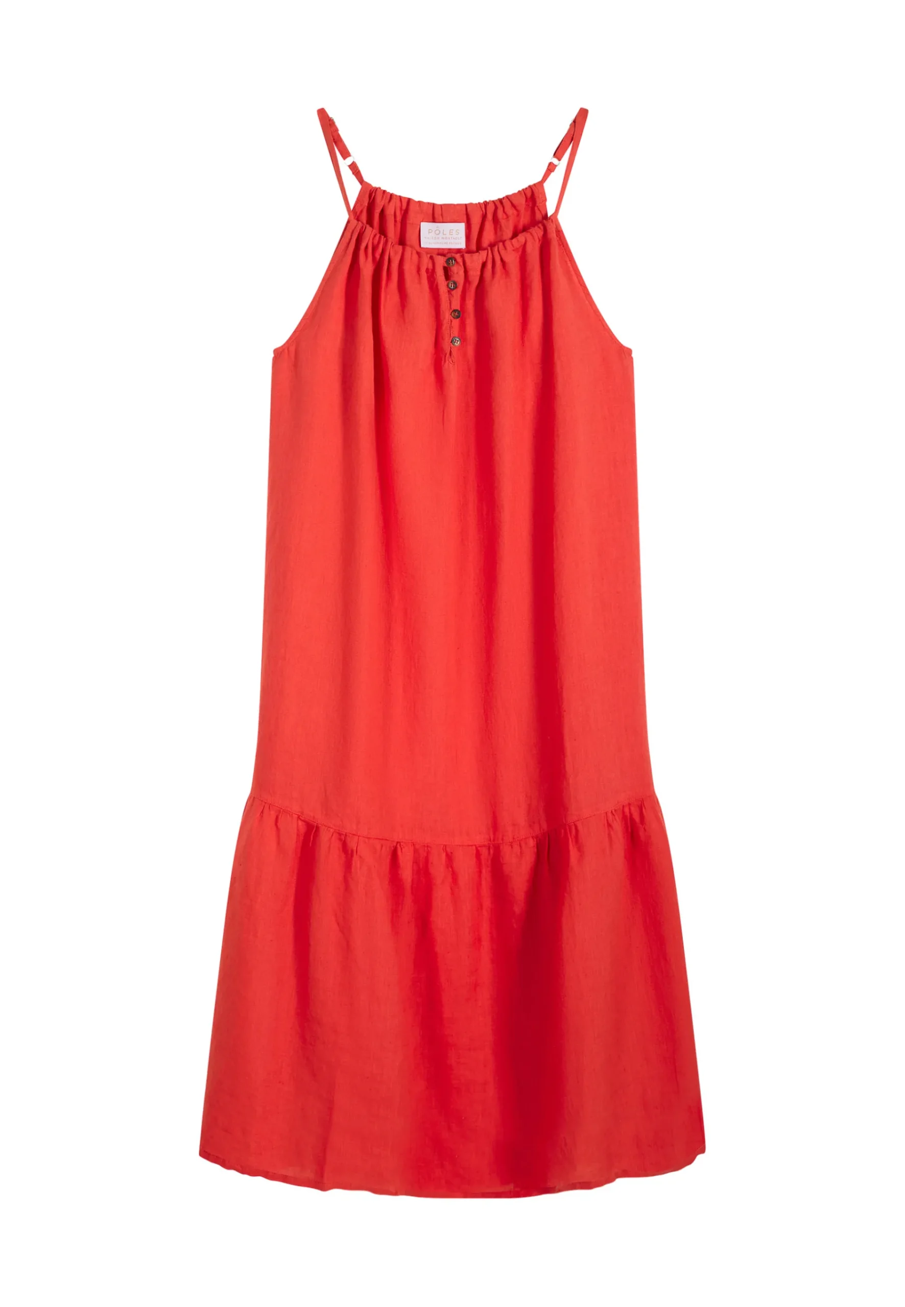 Montagut Jupes Et Robes-Robe en lin sans manches - Deborah 52-Rouge