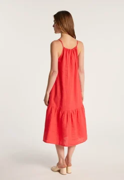 Montagut Jupes Et Robes-Robe en lin sans manches - Deborah 52-Rouge