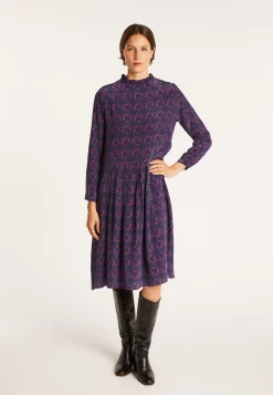 Montagut Jupes Et Robes-Robe en soie Maison x Maison Martin Morel - Emeraude 05-Bleu marine