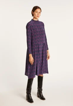 Montagut Jupes Et Robes-Robe en soie Maison x Maison Martin Morel - Emeraude 05-Bleu marine