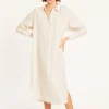 Montagut Jupes Et Robes-Robe longue col polo en lin - Valerie 12-Beige clair