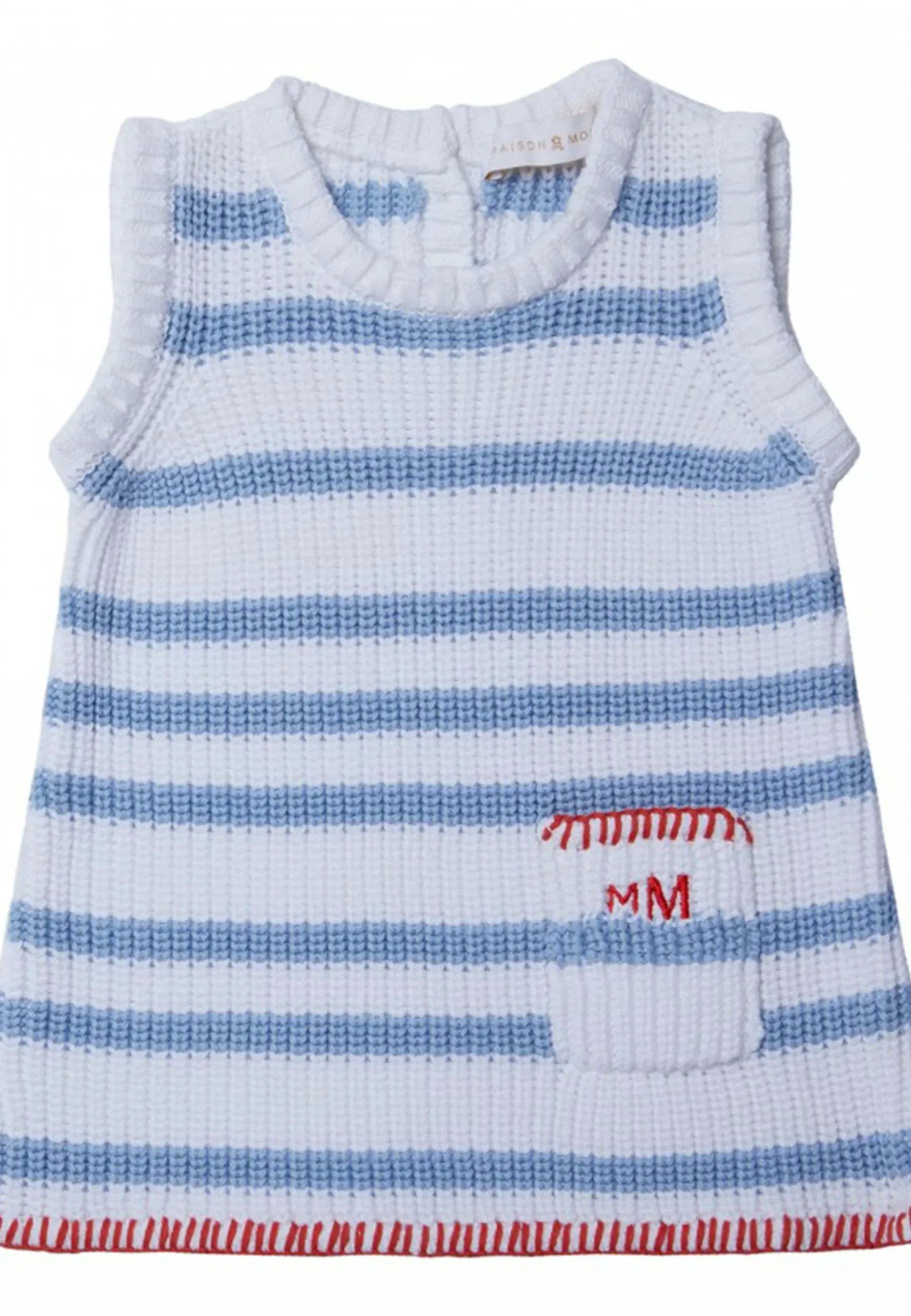 Montagut Cadeaux De Naissance-Robe pour bébé en coton - Klaxon 02-Blanc