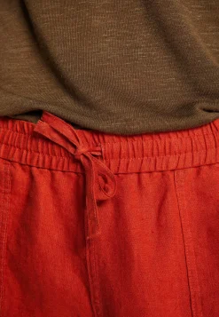 Montagut Pantalons Et Shorts-Short à poches en lin - Diegos 20-Rouge foncé