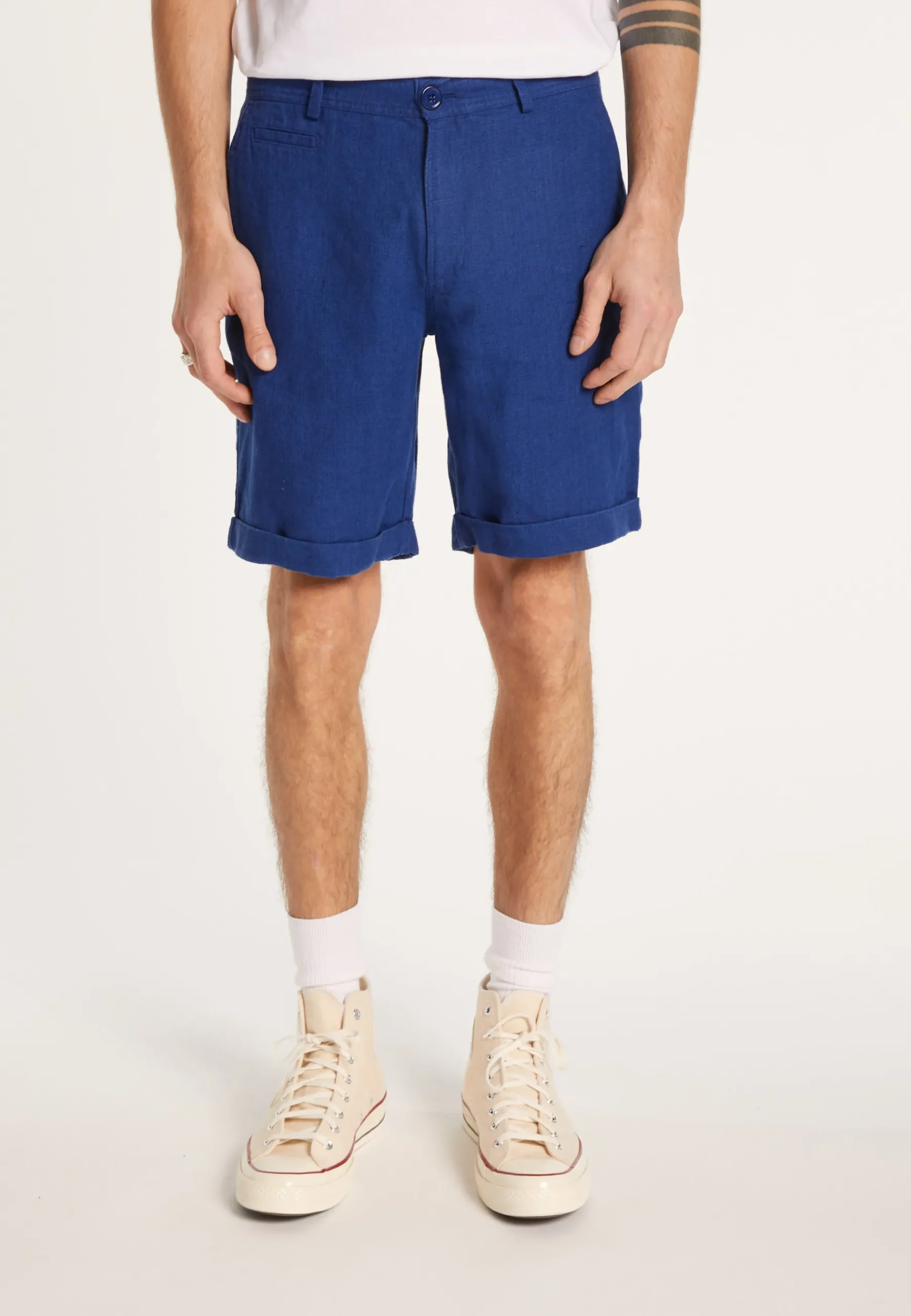 Montagut Polos Et T-Shirts-Short casual en lin - Rodez 03-Bleu foncé