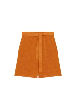 Montagut Pantalons Et Shorts-Short fluide en lin flammé - Maceo 07-Marron
