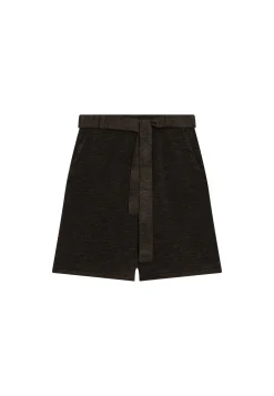 Montagut Pantalons Et Shorts-Short fluide en lin flammé - Maceo 01-Noir