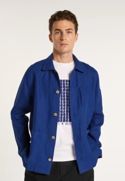 Montagut Chemises-Surchemise casual en lin - Rodrigue 03-Bleu foncé
