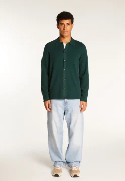 Montagut Vestes Et Cardigans-Surchemise en cachemire - Tahim 21-Vert foncé