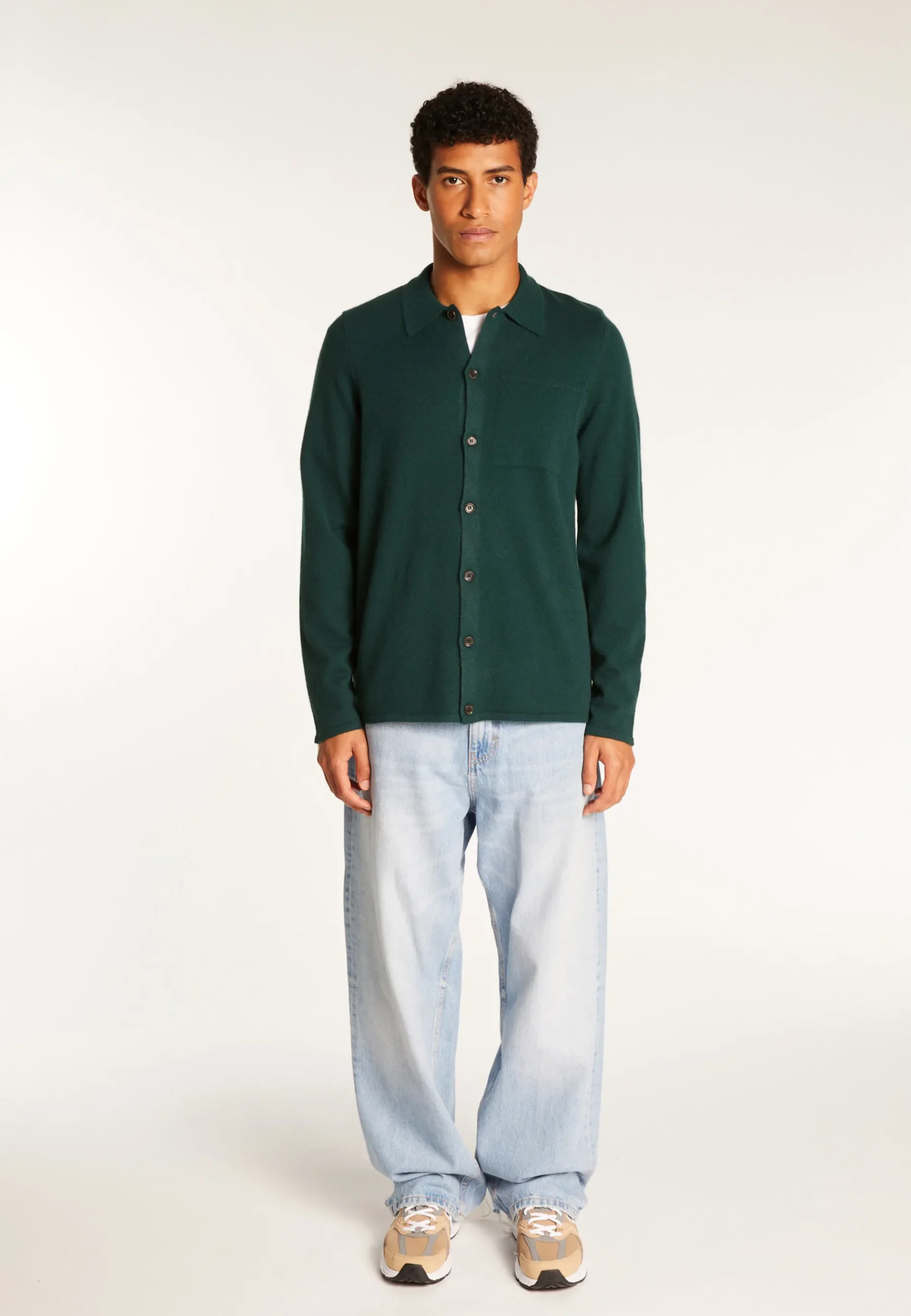 Montagut Vestes Et Cardigans-Surchemise en cachemire - Tahim 21-Vert foncé