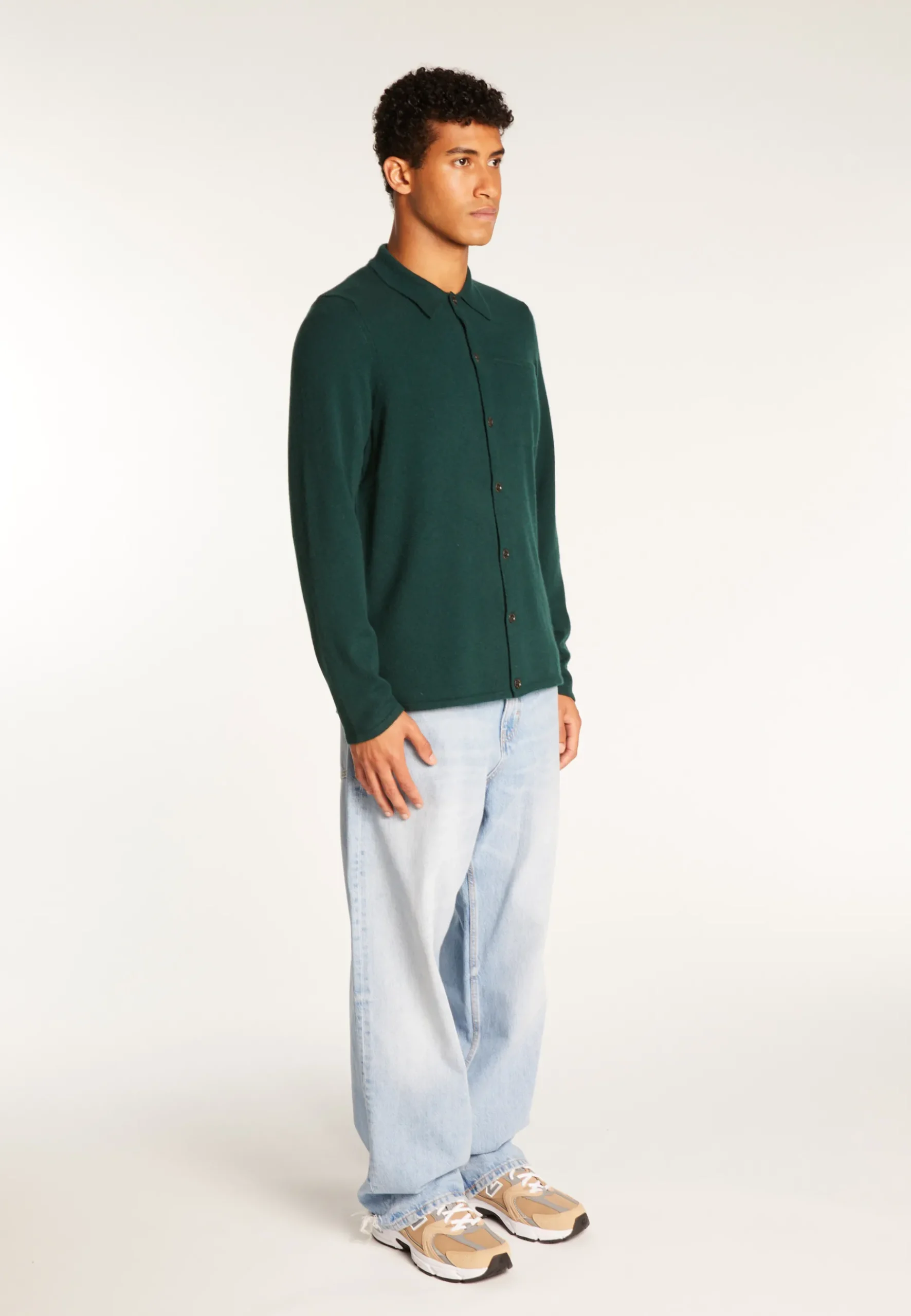 Montagut Vestes Et Cardigans-Surchemise en cachemire - Tahim 21-Vert foncé