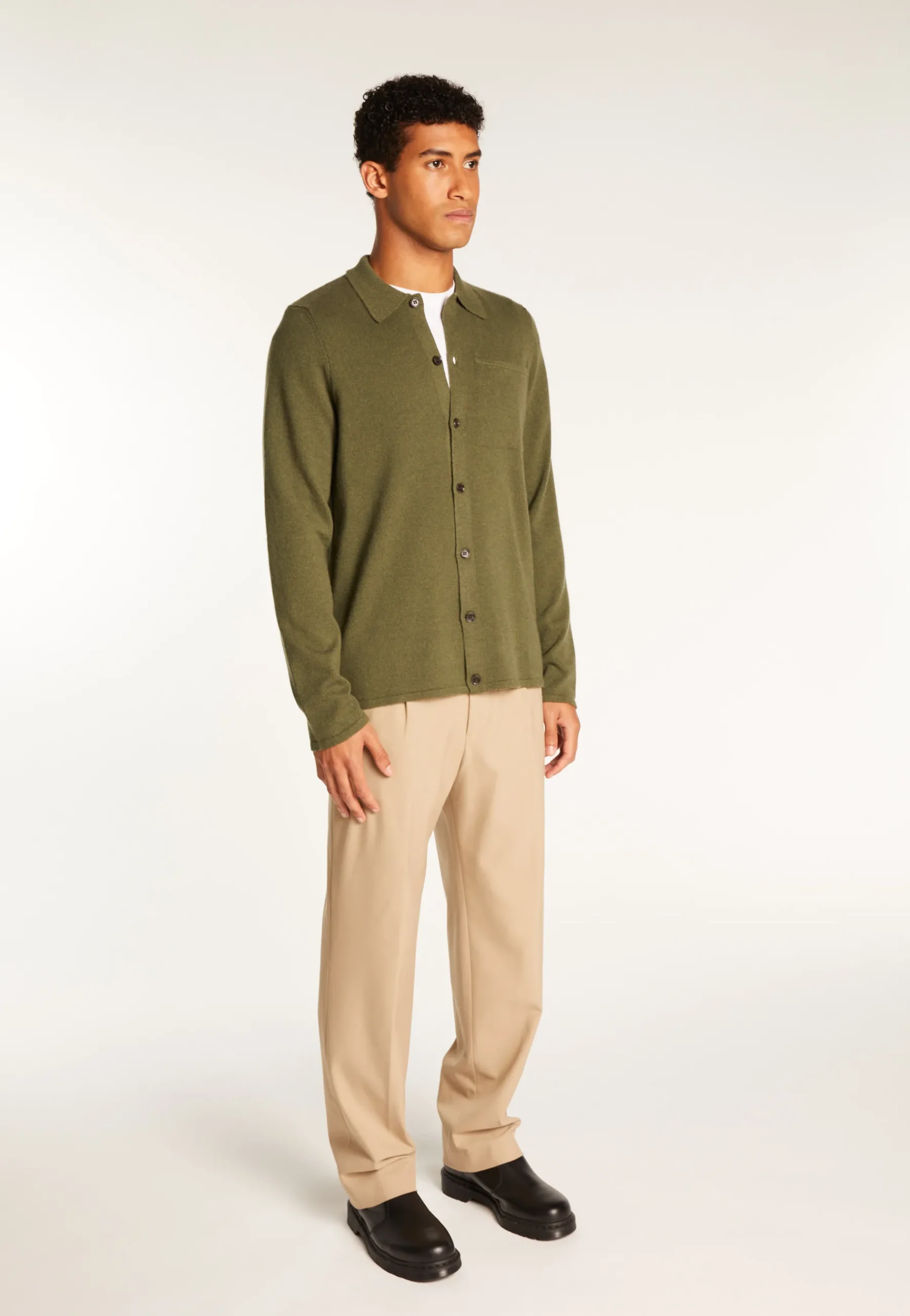 Montagut Vestes Et Cardigans-Surchemise en cachemire - Tahim 83-Kaki