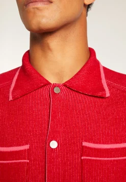 Montagut Vestes Et Cardigans-Surchemise unisexe en laine velours - Timeo 52-Rouge