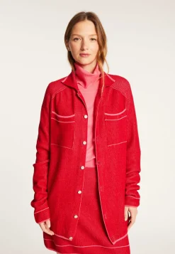 Montagut Vestes Et Cardigans-Surchemise unisexe en laine velours - Timeo 52-Rouge
