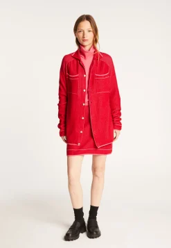 Montagut Vestes Et Cardigans-Surchemise unisexe en laine velours - Timeo 52-Rouge