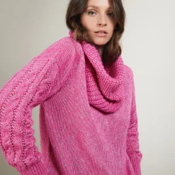 Montagut Accessoires-Tour de cou en viscose et baby alpaga - Gulliver 26-Rose foncé