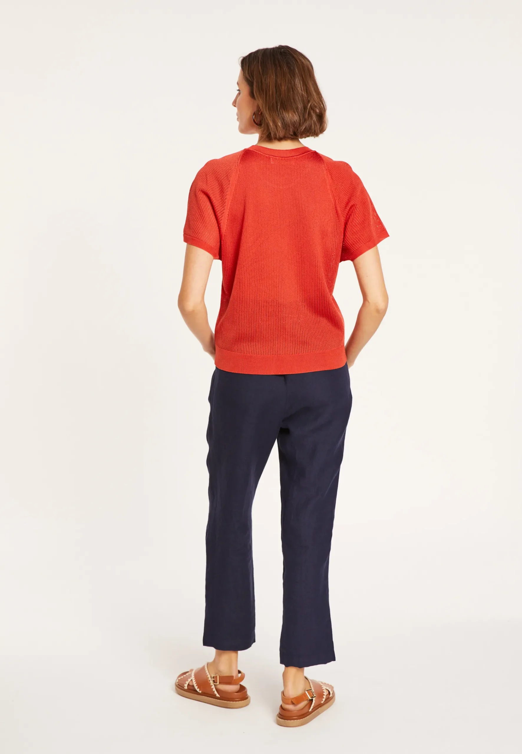 Montagut T-Shirts Et Débardeurs-T-shirt à côtes en Fil Lumière - Malory 20-Rouge foncé