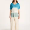 Montagut T-Shirts Et Débardeurs-T-shirt à fentes viscose et soie - Nova Bis 49-Turquoise