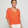 Montagut T-Shirts Et Débardeurs-T-shirt à manches coudes en cachemire light - Solange 15-Orange