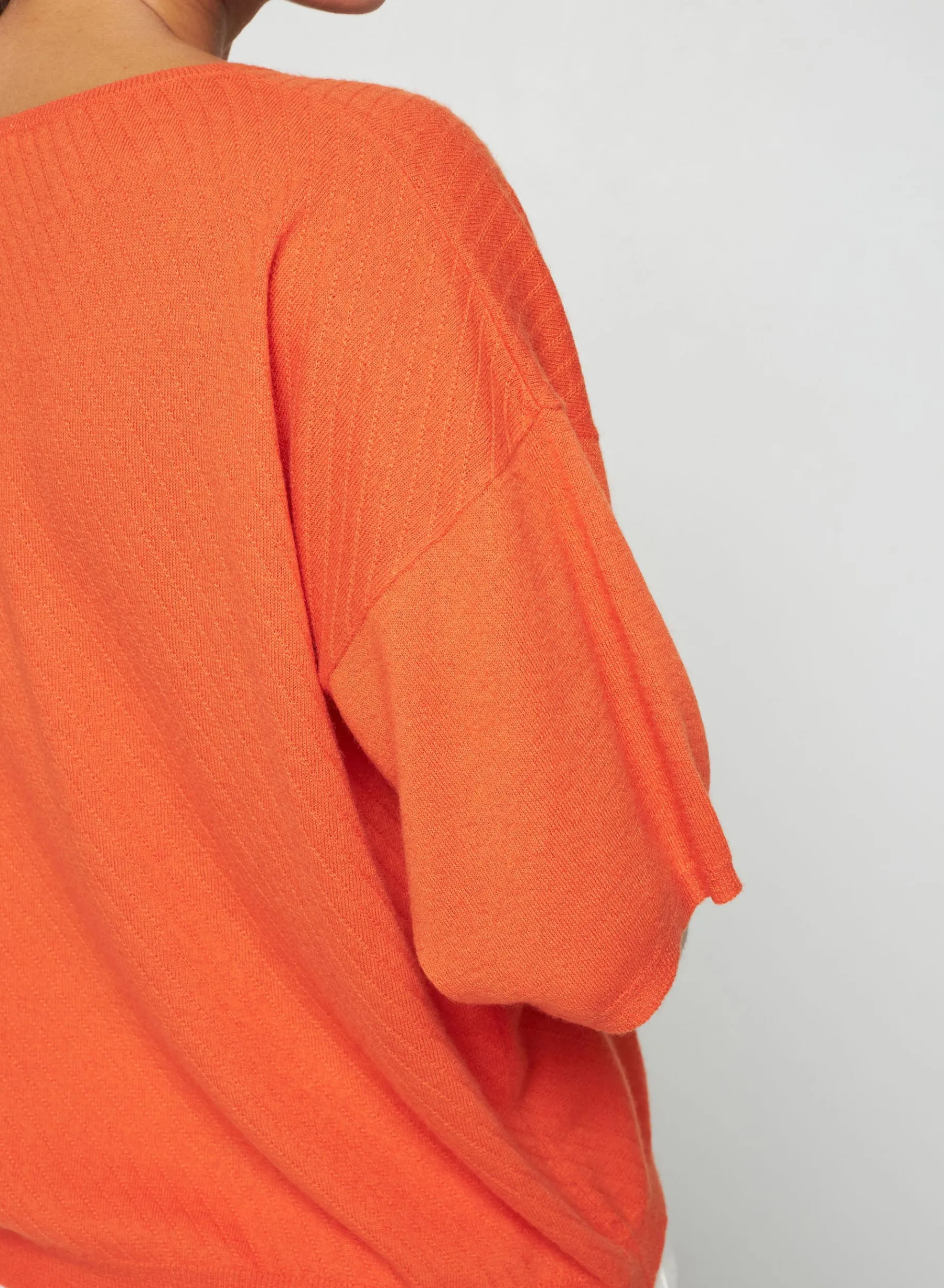 Montagut T-Shirts Et Débardeurs-T-shirt à manches coudes en cachemire light - Solange 15-Orange