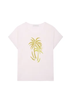 Montagut T-Shirts Et Débardeurs-T-shirt à motif en lin flammé - Larissa 02-Blanc