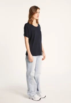 Montagut T-Shirts Et Débardeurs-T-shirt ample avec fentes - Nova 05-Bleu marine