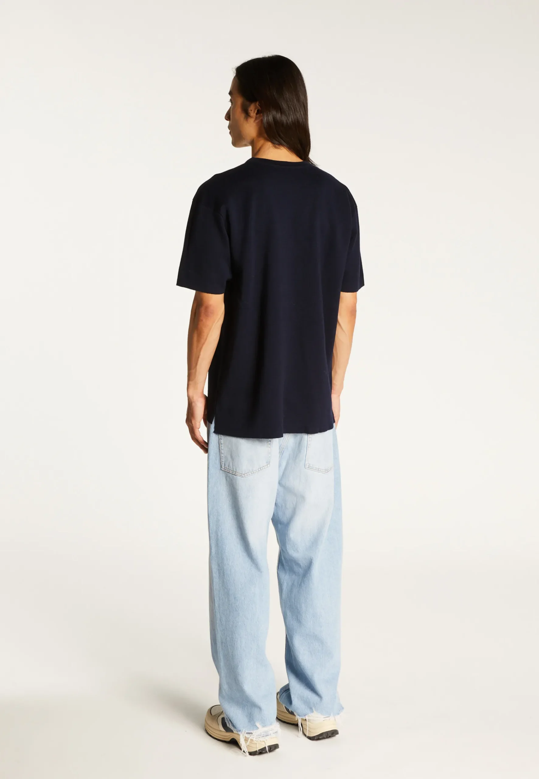 Montagut Polos Et T-Shirts-T-shirt ample avec poche en laine mérinos - Florentin 05-Bleu marine