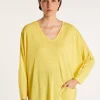 Montagut T-Shirts Et Débardeurs-T-shirt ample col V - Malou 08-Jaune